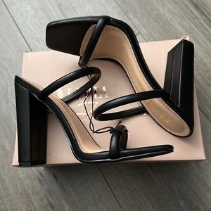 Black Block Heel Sandals